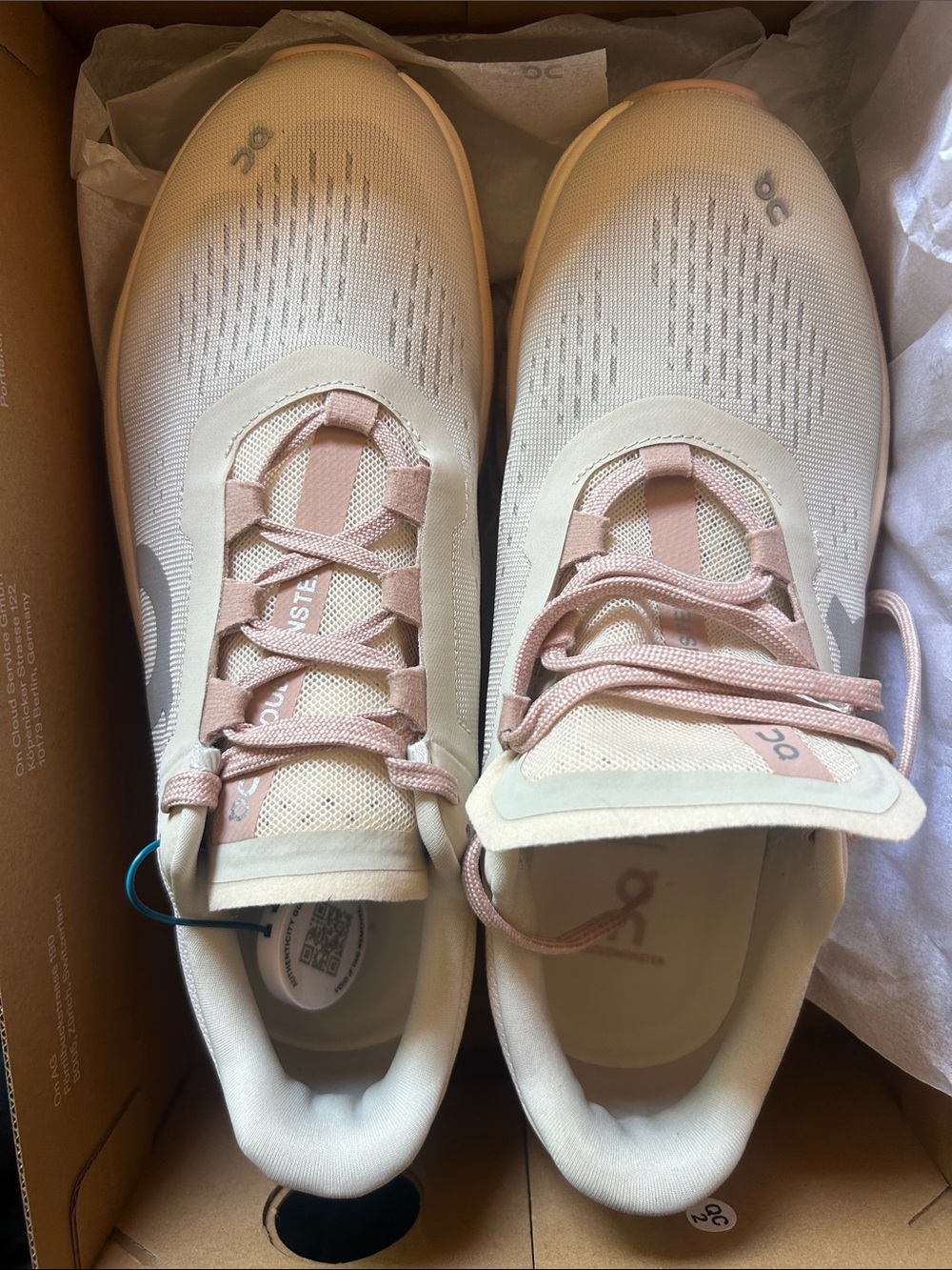 On Running Women's Cloudnova Sneakers in Pale Pink and Cream